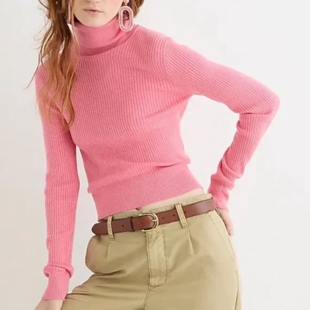 J.Crew TENCEL™ Lyocell-blend Ribbed Turtleneck Sweater